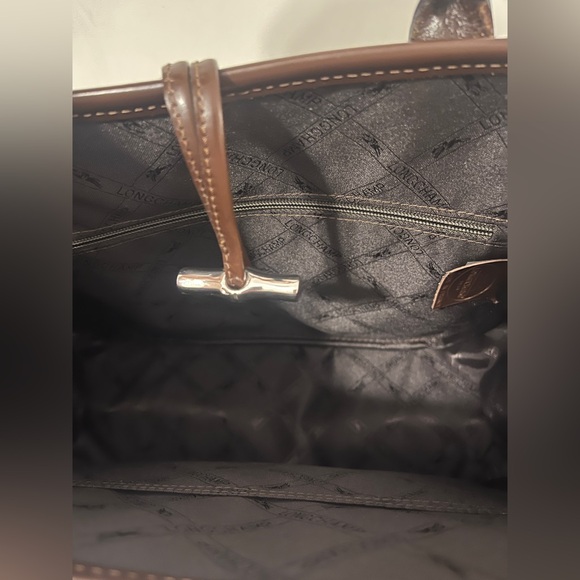 Longchamp Leather Mini Le Roseau Tote Bamboo Toggle Hand Bag Top Handle Purse xo - Picture 7 of 13